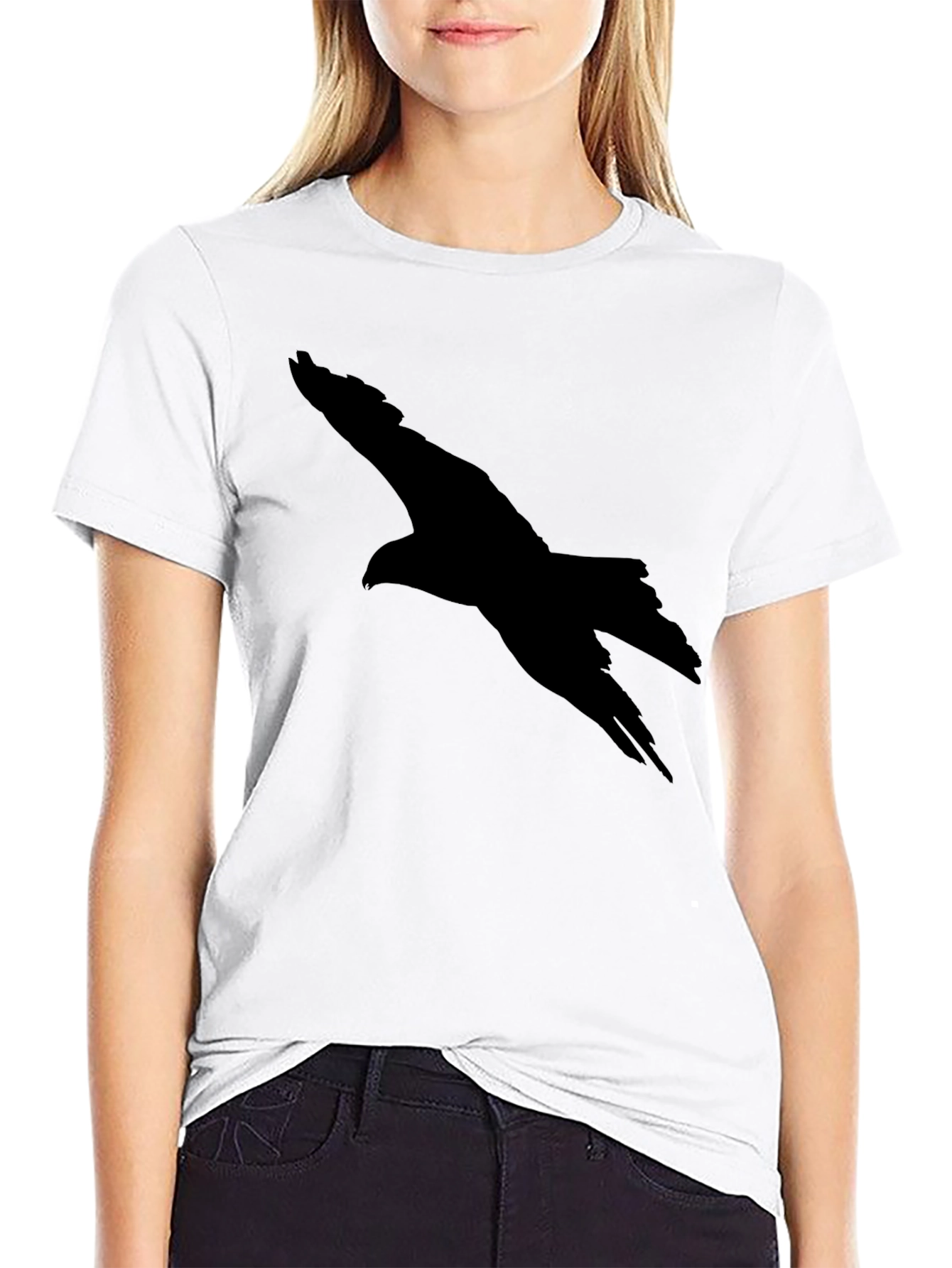 Mens Black Eagle Silhouette T-Shirt