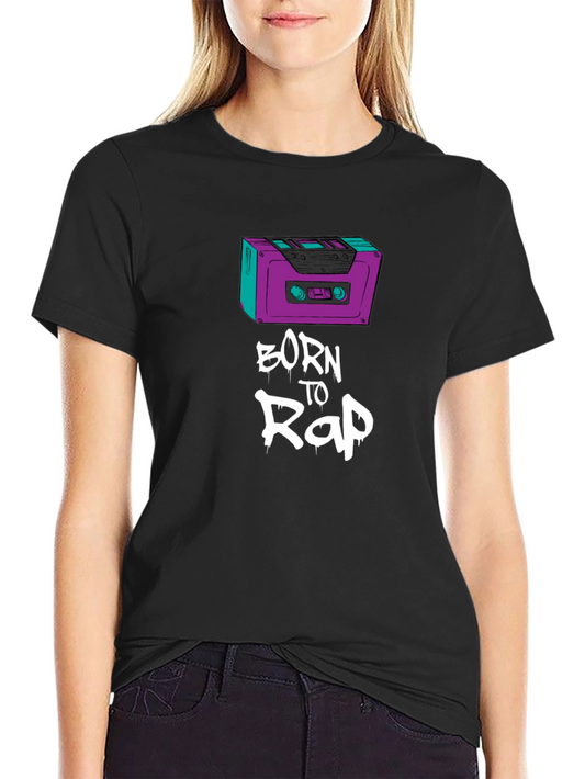 Born to Rap Black T-Shirt - Cassette Design