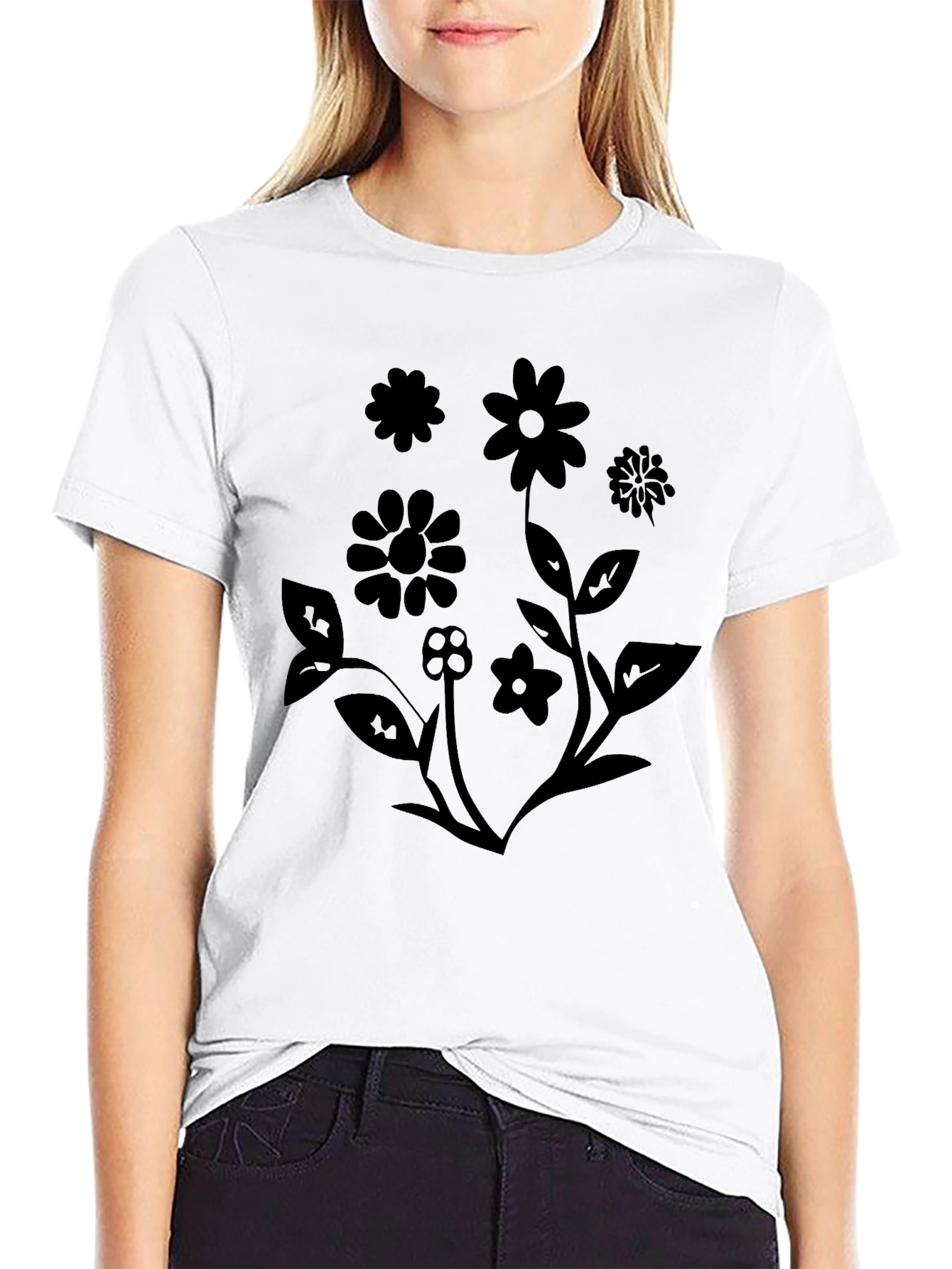 Floral Graphic Black T-Shirt - Stylish & Trendy