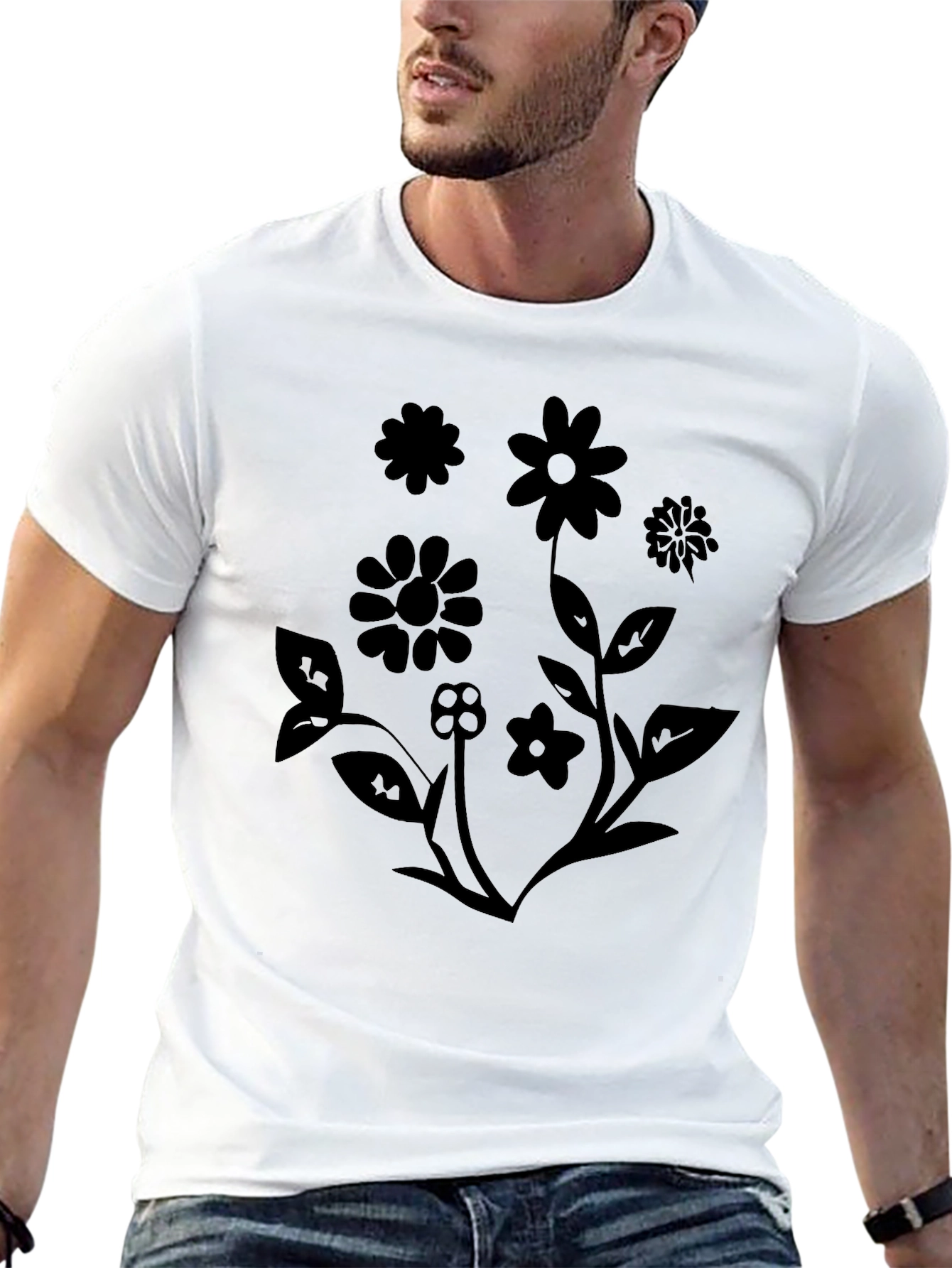Floral Graphic Black T-Shirt - Stylish & Trendy
