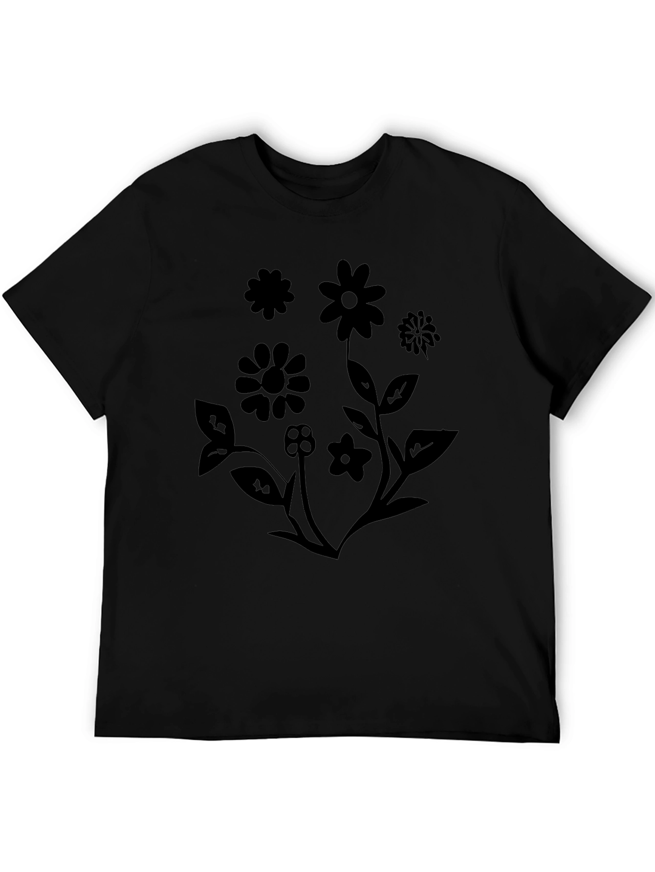 Floral Graphic Black T-Shirt - Stylish & Trendy