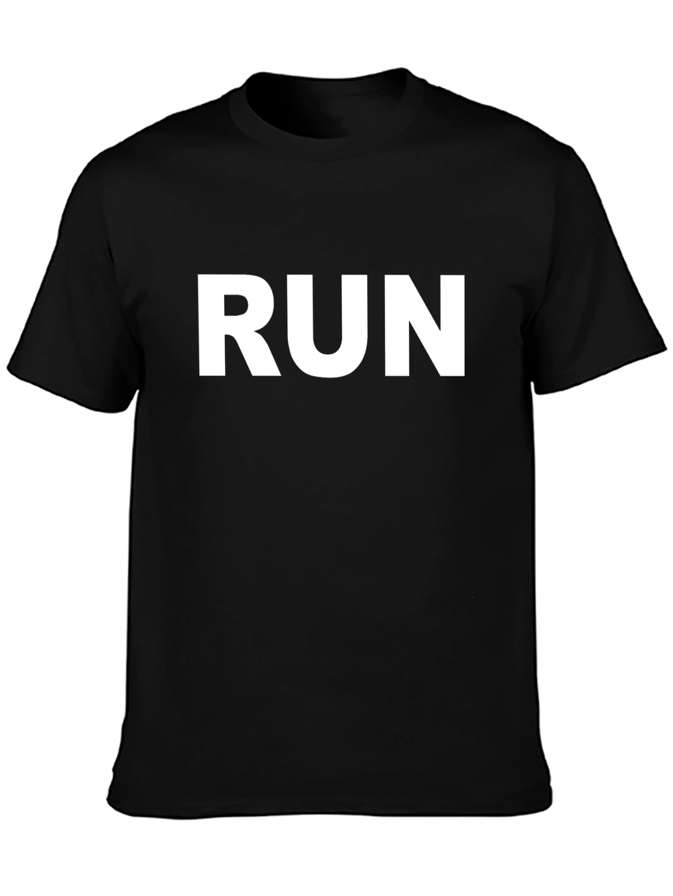 Run Graphic T-Shirt - Black Simple Design