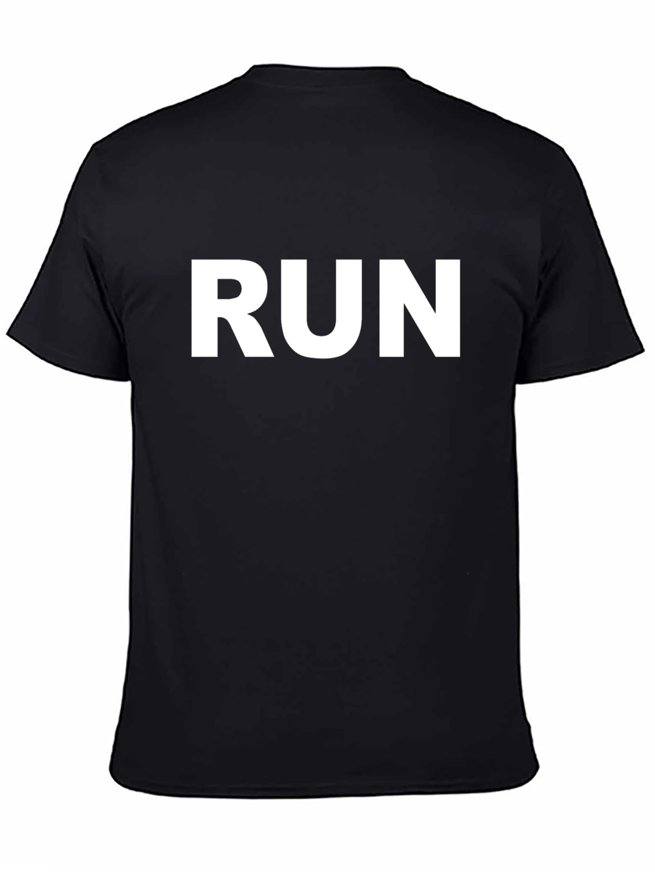 Run Graphic T-Shirt - Black Simple Design