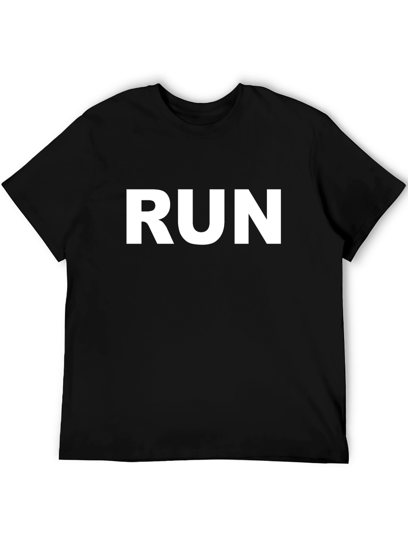 Run Graphic T-Shirt - Black Simple Design