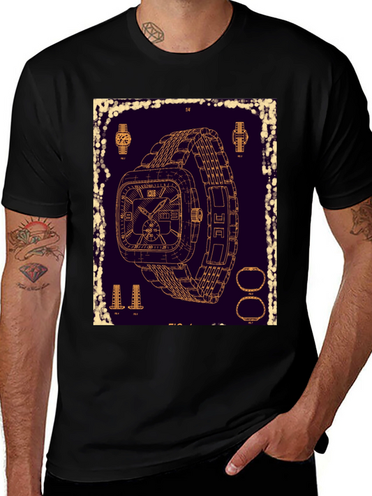 Watch Blueprint T-Shirt - Unique Design