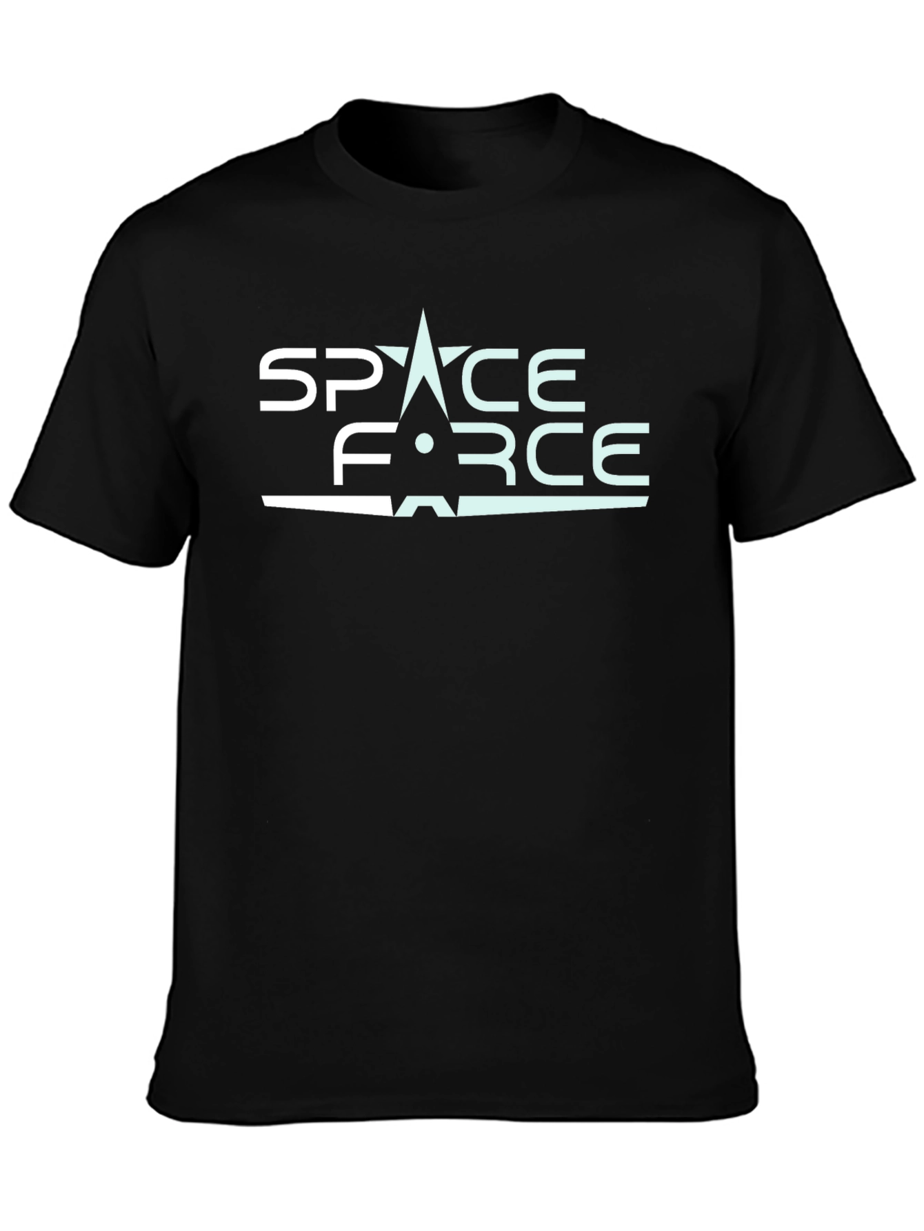 Space Force Graphic T-Shirt - Black Cotton Blend