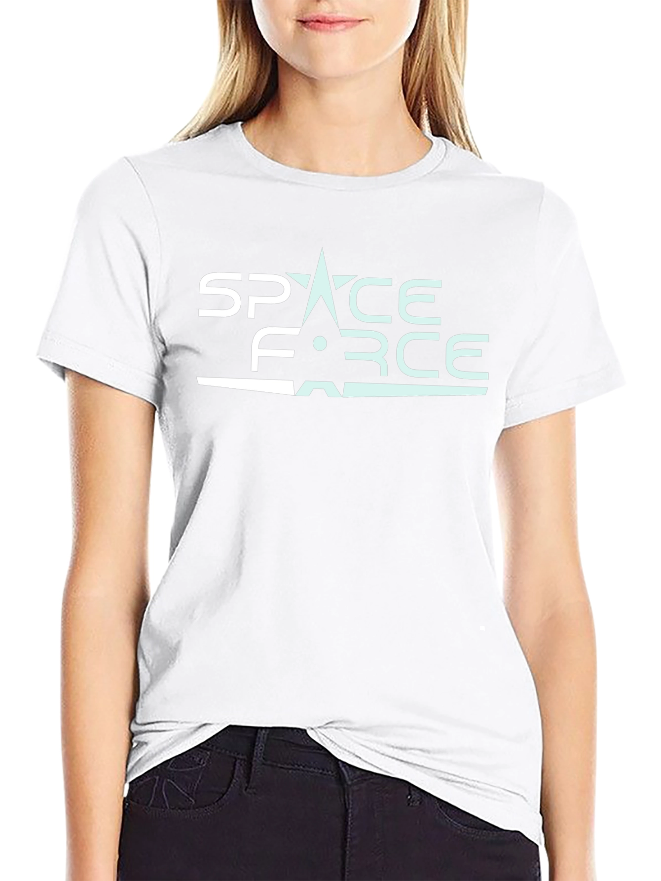 Space Force Graphic T-Shirt - Black Cotton Blend