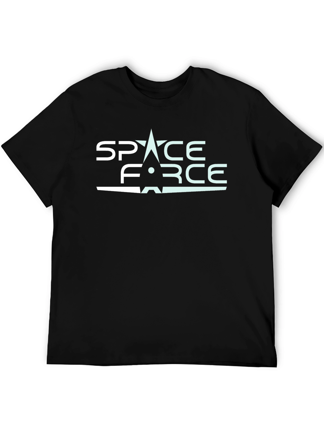 Space Force Graphic T-Shirt - Black Cotton Blend