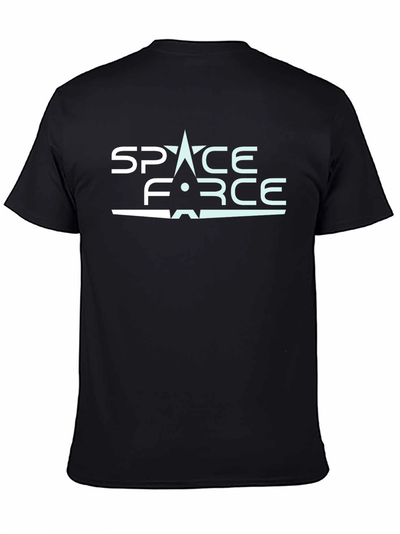 Space Force Graphic T-Shirt - Black Cotton Blend