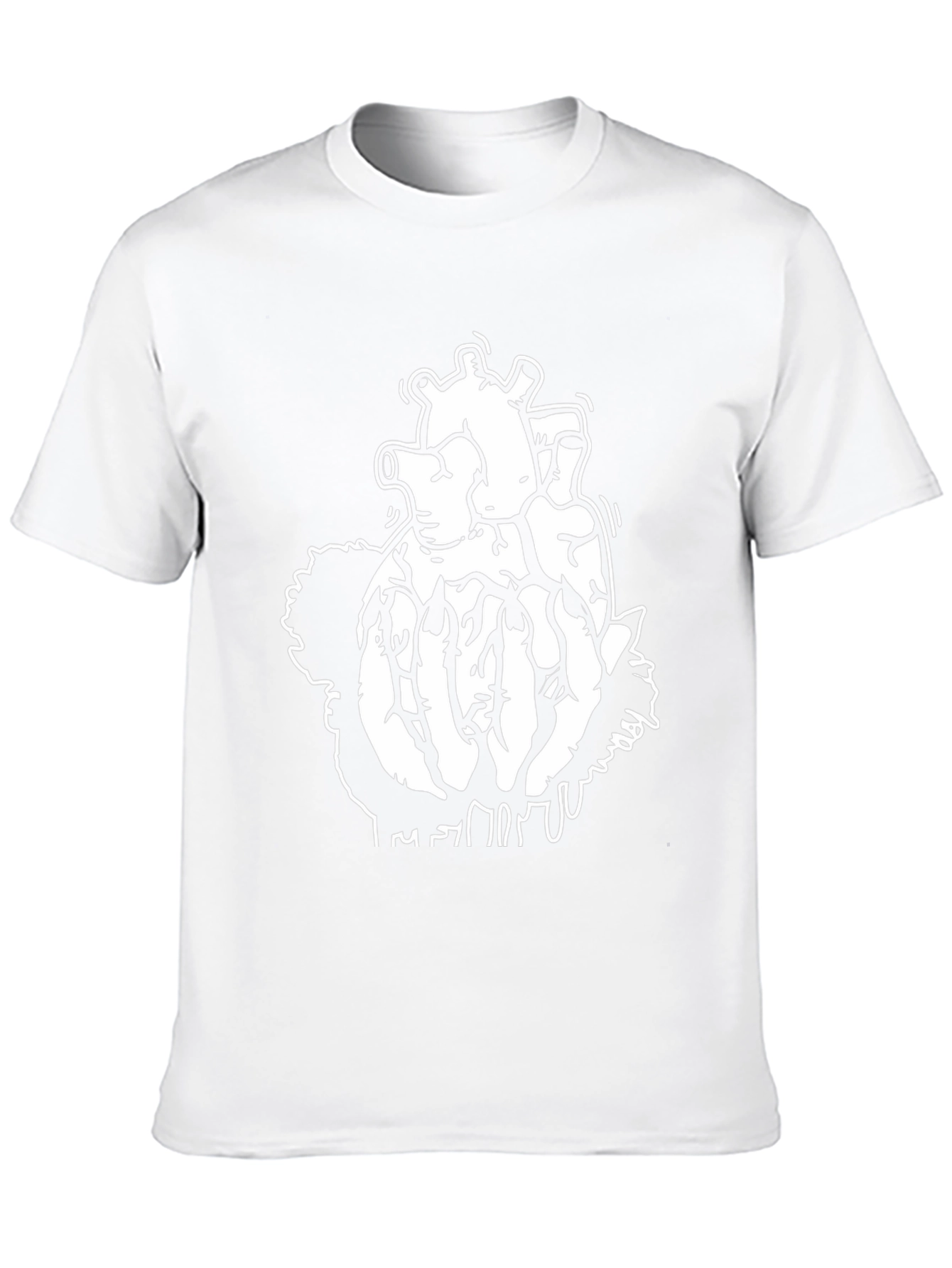 Black T-Shirt with Anatomical Heart Design