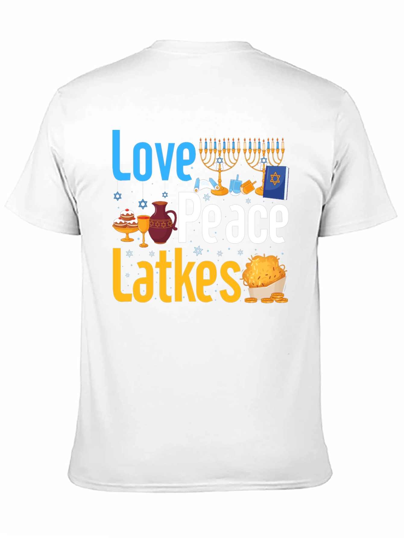 Love Peace Latkes T-Shirt - Hanukkah Holiday Tee