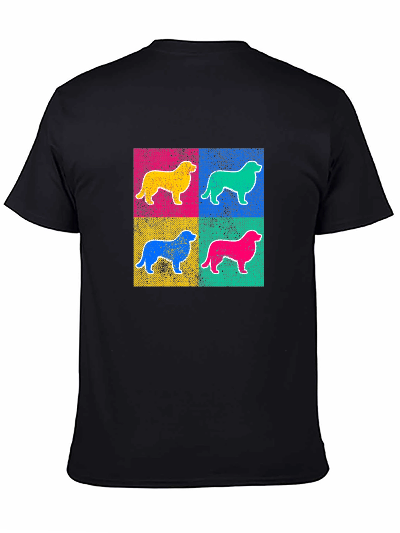 Pop Art Dog Graphic Tee - Black