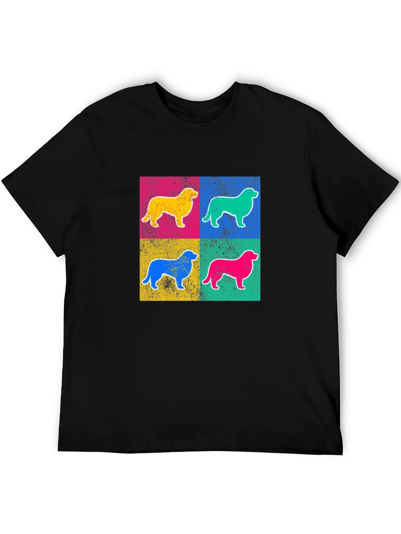 Pop Art Dog Graphic Tee - Black