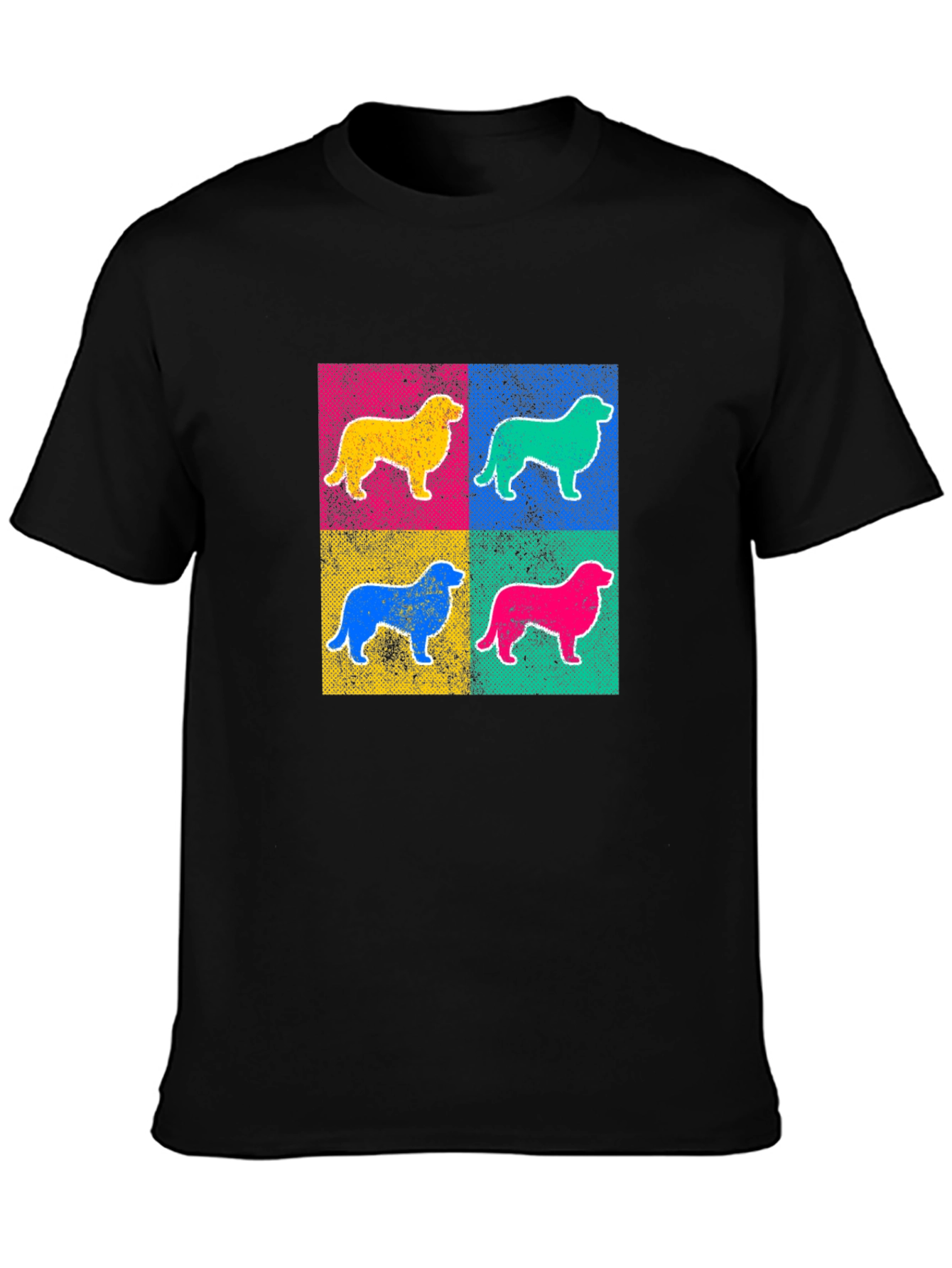 Pop Art Dog Graphic Tee - Black