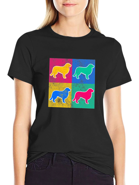 Pop Art Dog Graphic Tee - Black