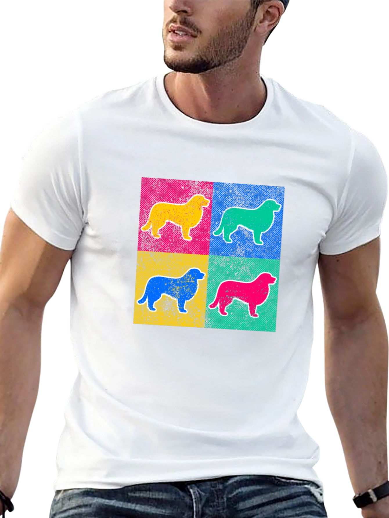 Pop Art Dog Graphic Tee - Black