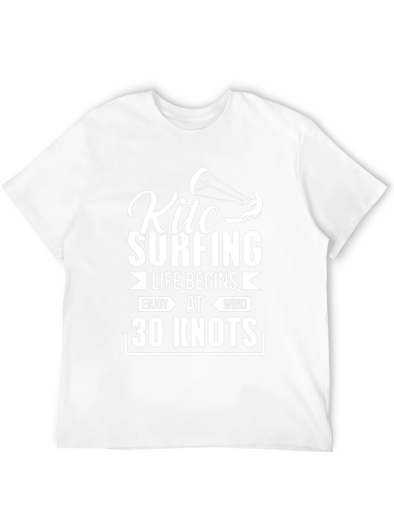 Kite Surfing Life Begins T-Shirt - 30 Knots