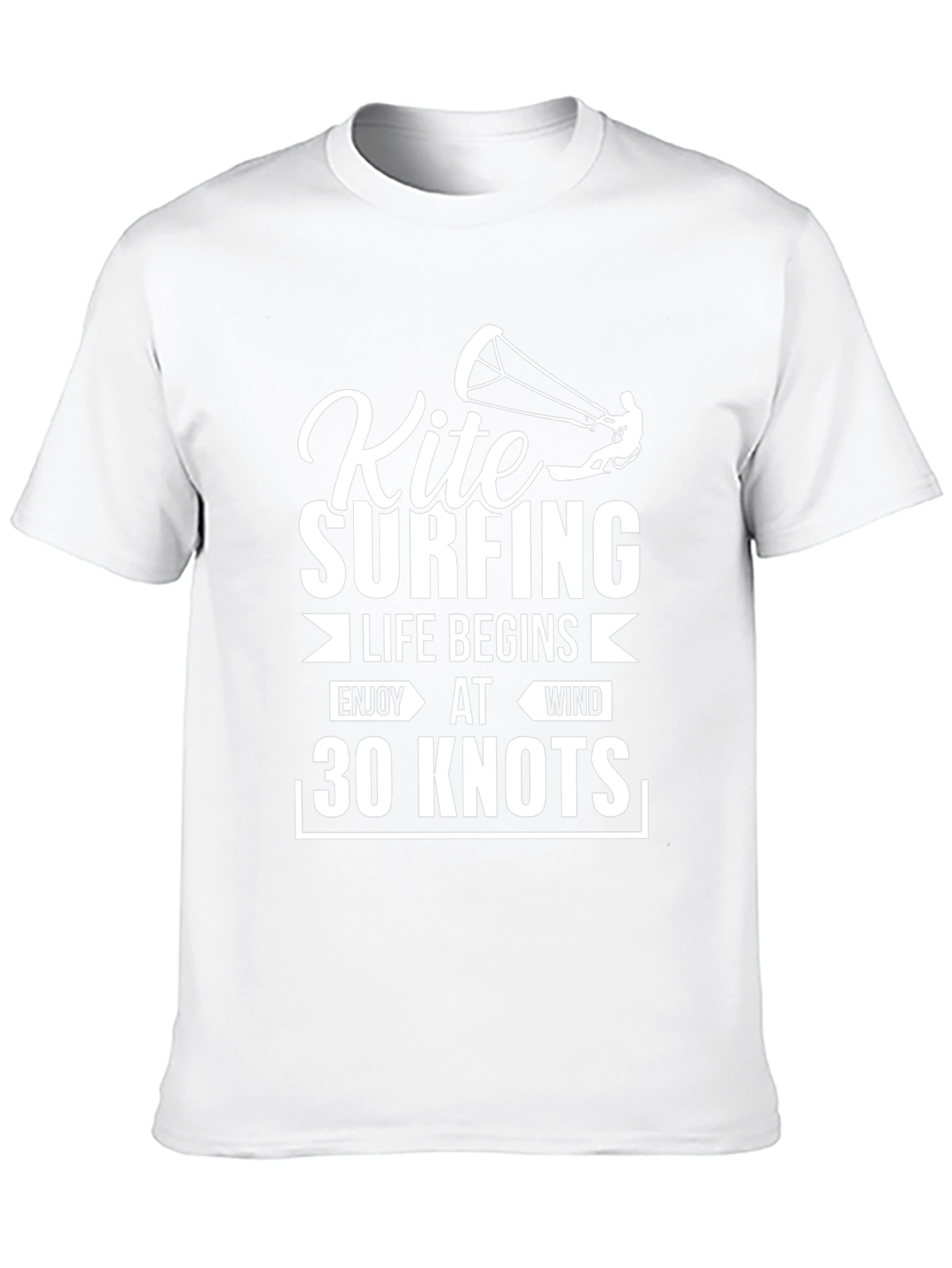 Kite Surfing Life Begins T-Shirt - 30 Knots