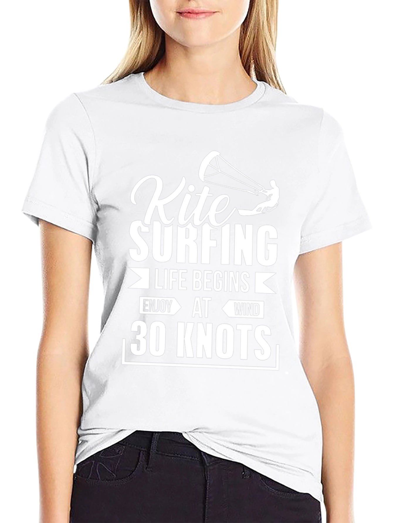 Kite Surfing Life Begins T-Shirt - 30 Knots
