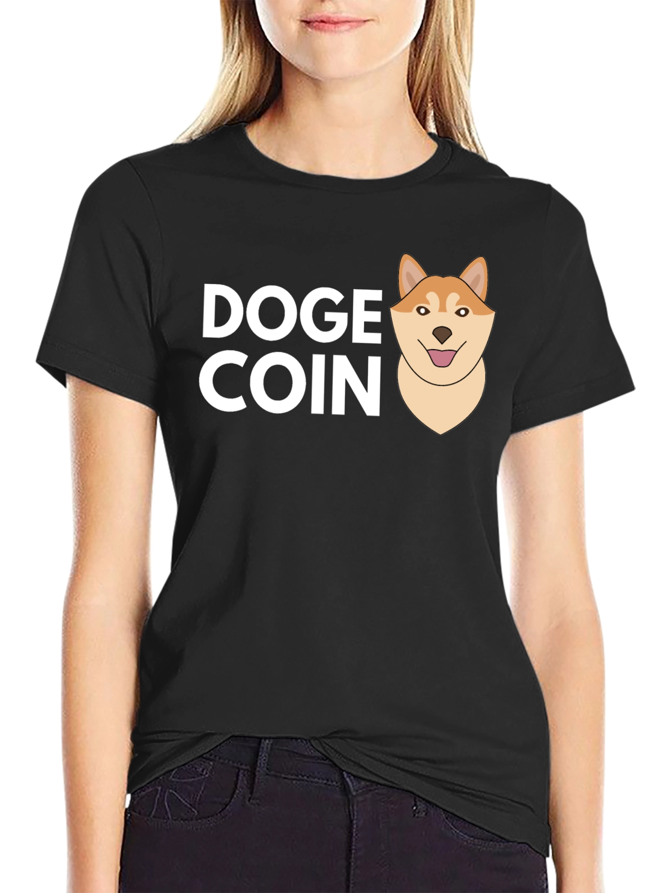 Doge Coin Black T-Shirt