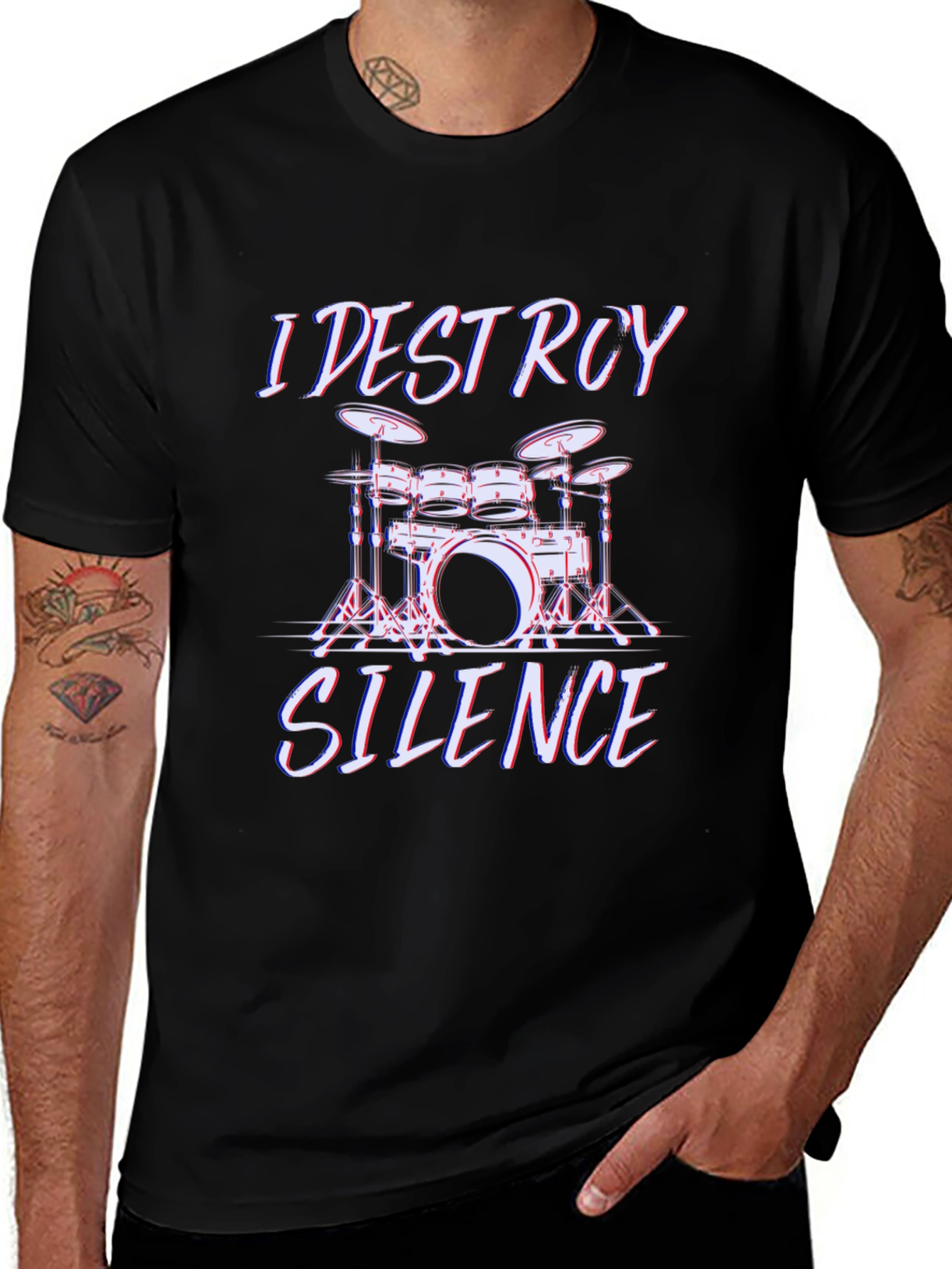 I Destroy Silence Drummer T-Shirt
