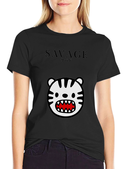 Savage Tiger Graphic Black T-Shirt