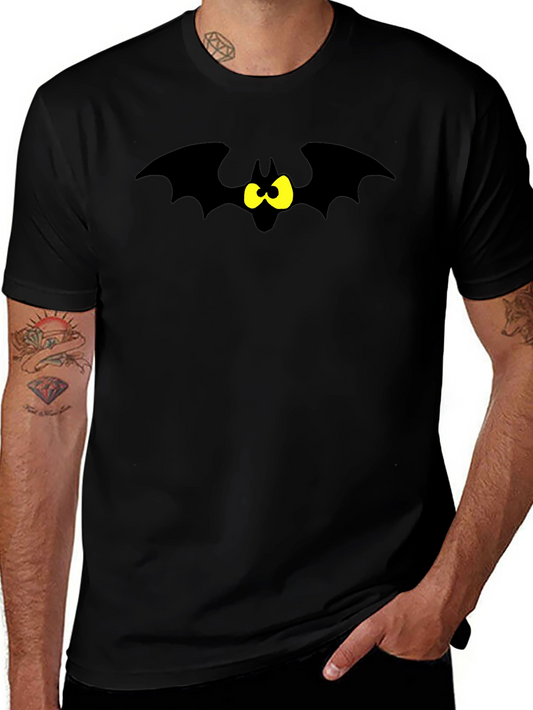 Cartoon Bat Graphic Tee - Black T-Shirt