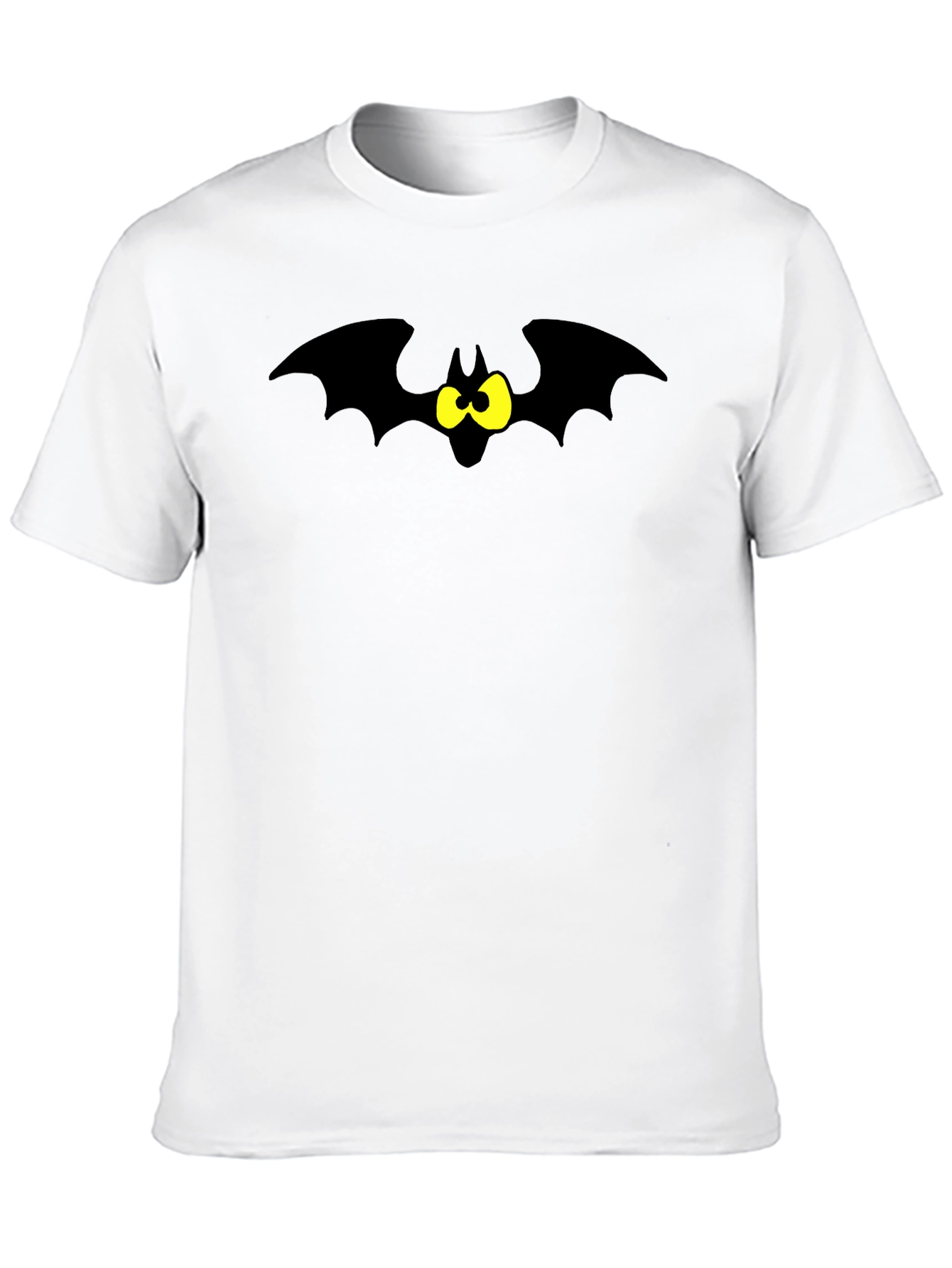 Cartoon Bat Graphic Tee - Black T-Shirt