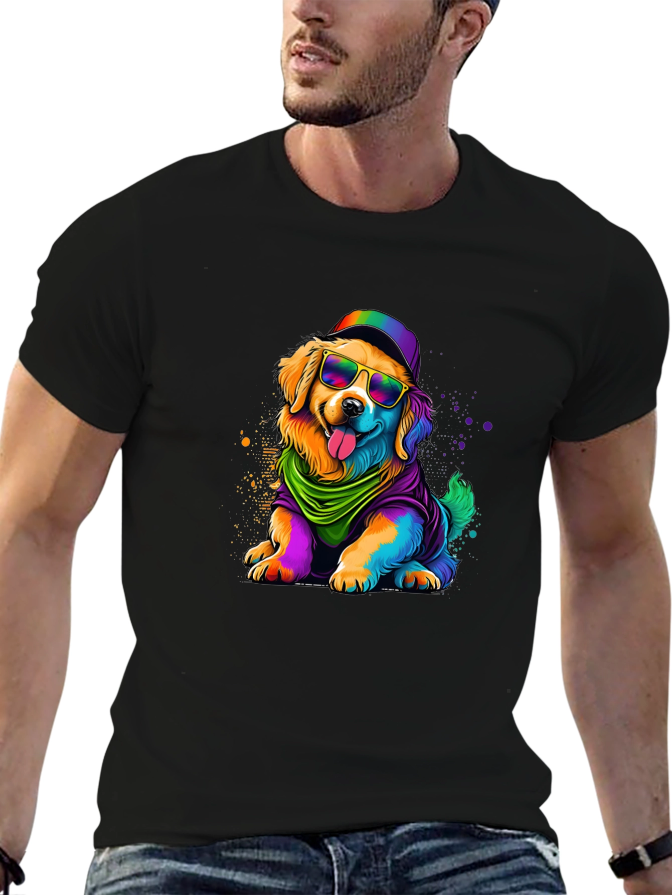 Rainbow Dog Graphic T-Shirt - Unisex