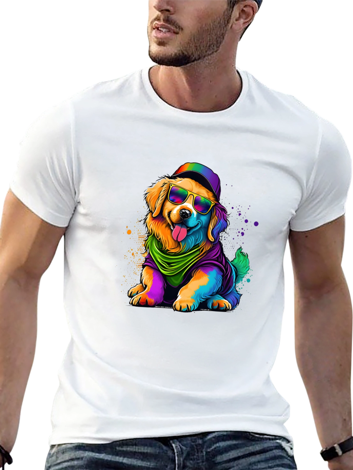 Rainbow Dog Graphic T-Shirt - Unisex