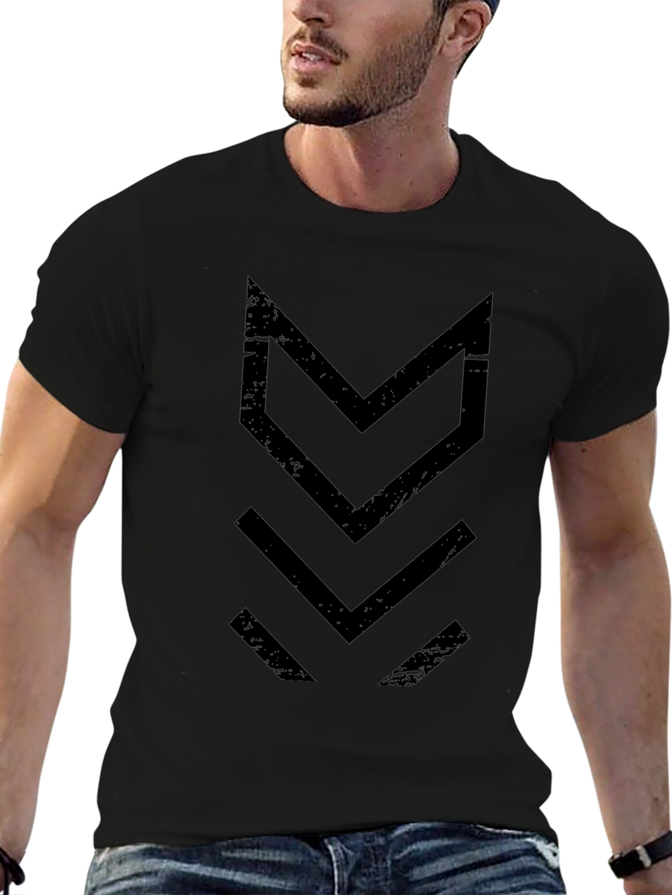 Mens Black Arrow Graphic T-Shirt