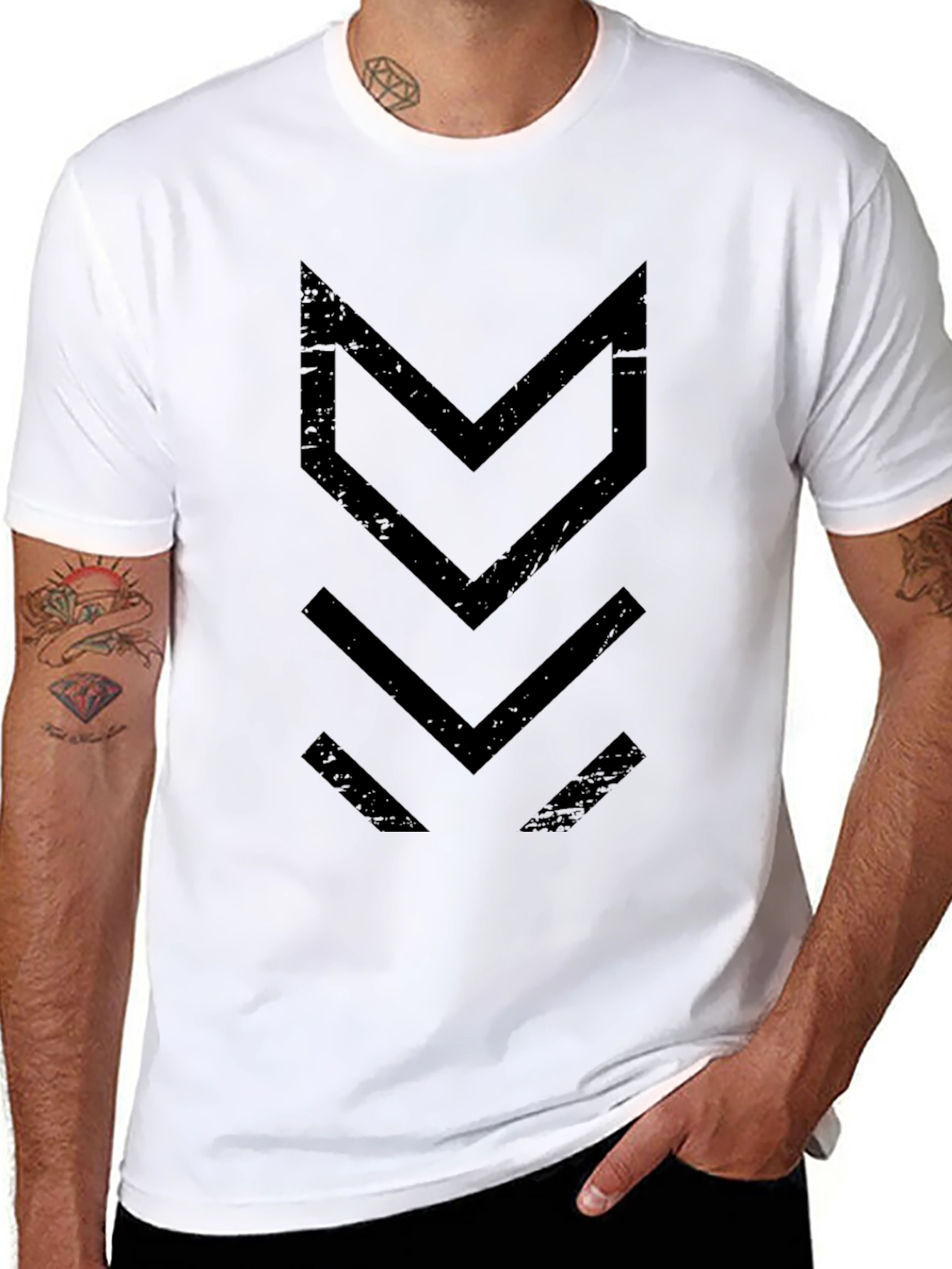 Mens Black Arrow Graphic T-Shirt