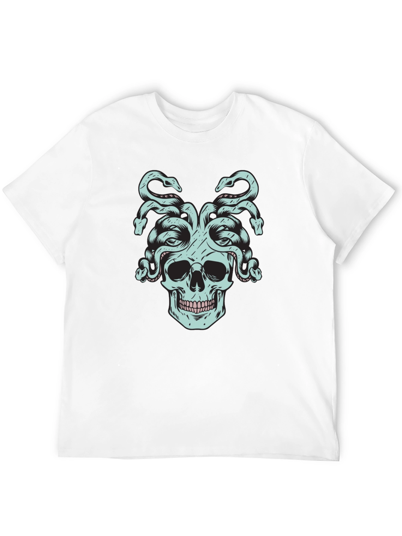 Medusa Skull Graphic Tee - Black