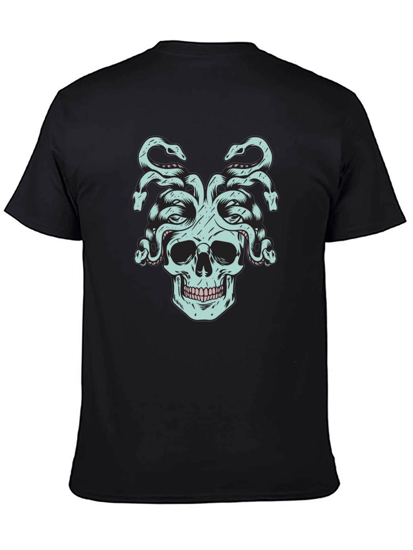 Medusa Skull Graphic Tee - Black