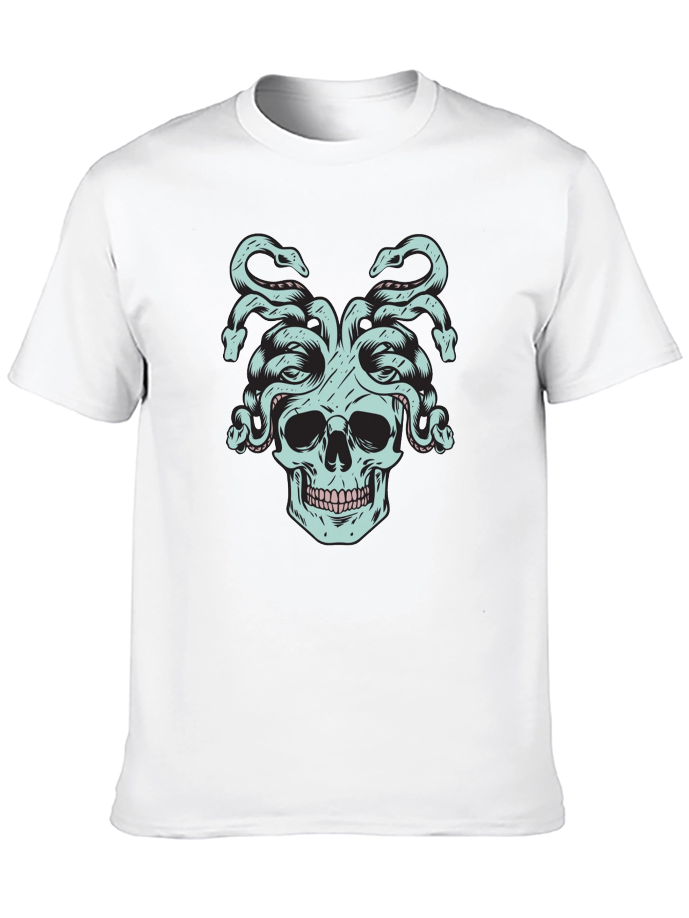 Medusa Skull Graphic Tee - Black