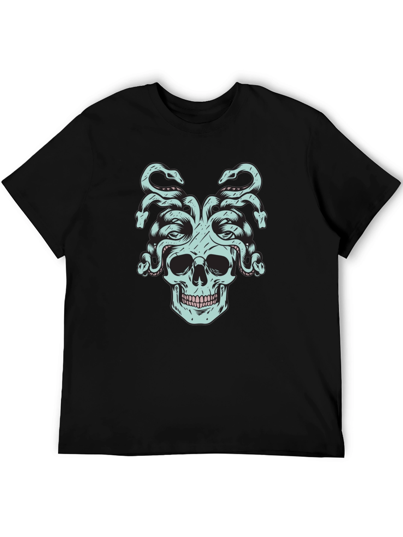Medusa Skull Graphic Tee - Black