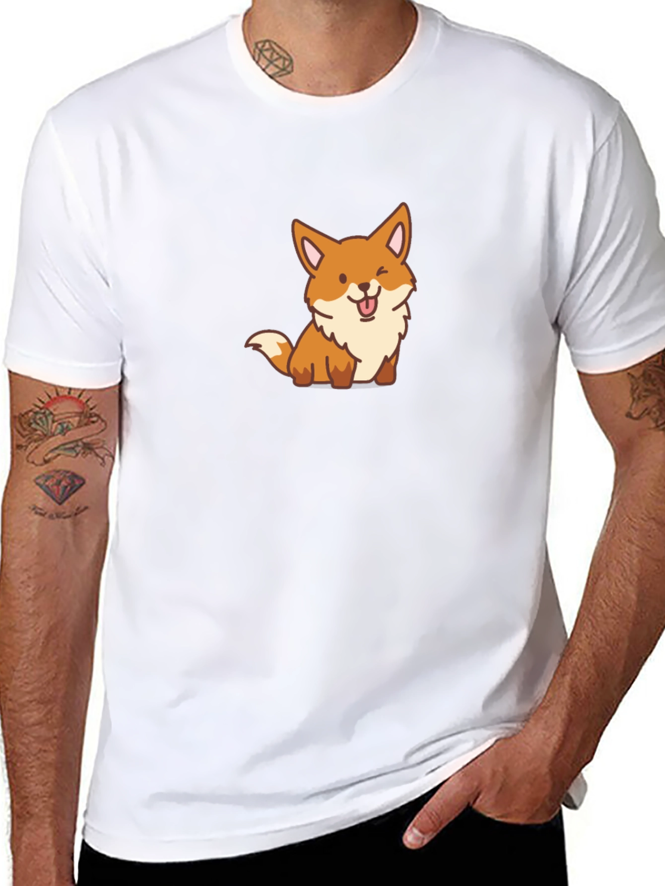 Cute Winking Fox Graphic Tee - Unisex