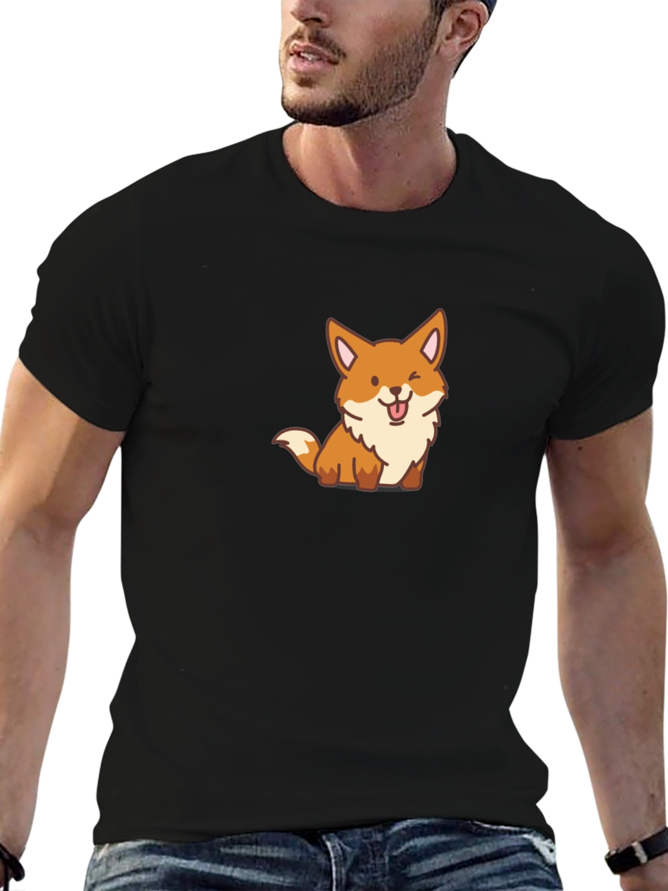 Cute Winking Fox Graphic Tee - Unisex