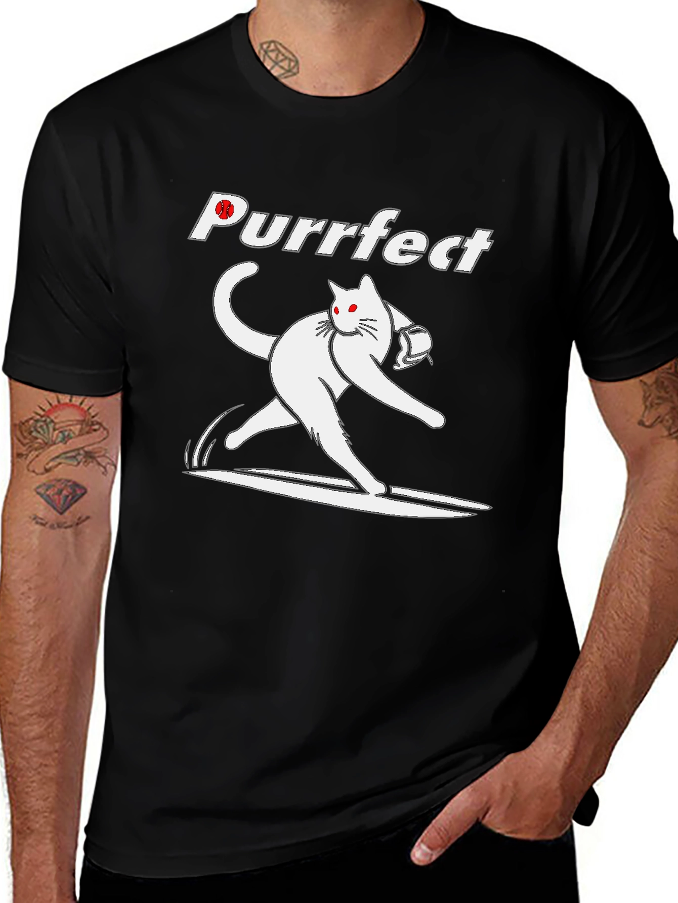 Purrfect Bowling Cat T-Shirt - Strike in Style!