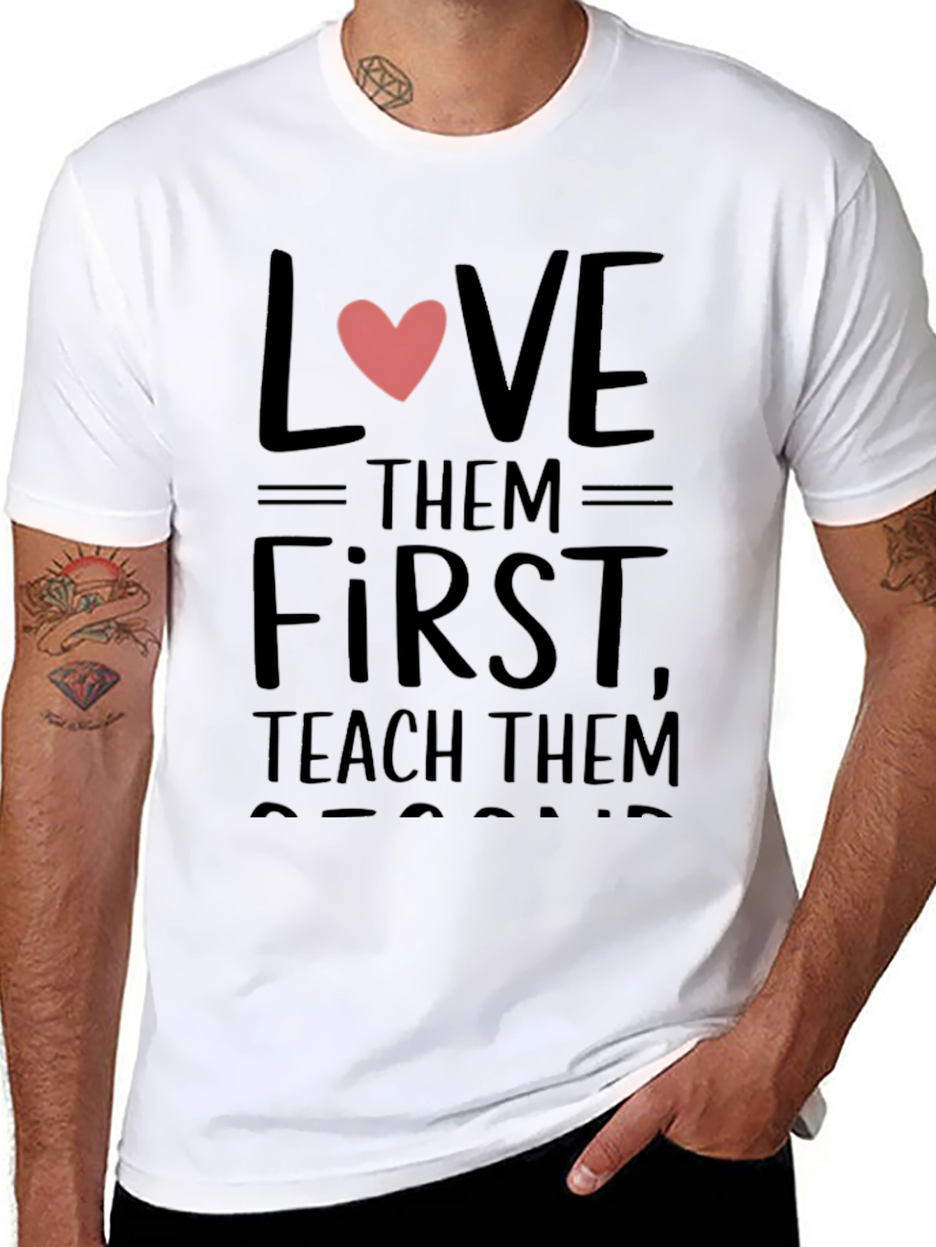 Love Them First Teachers Black T-Shirt