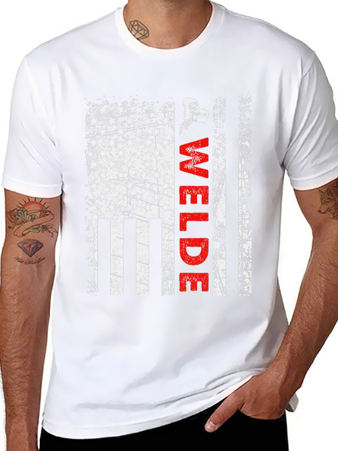 Welder American Flag T-Shirt