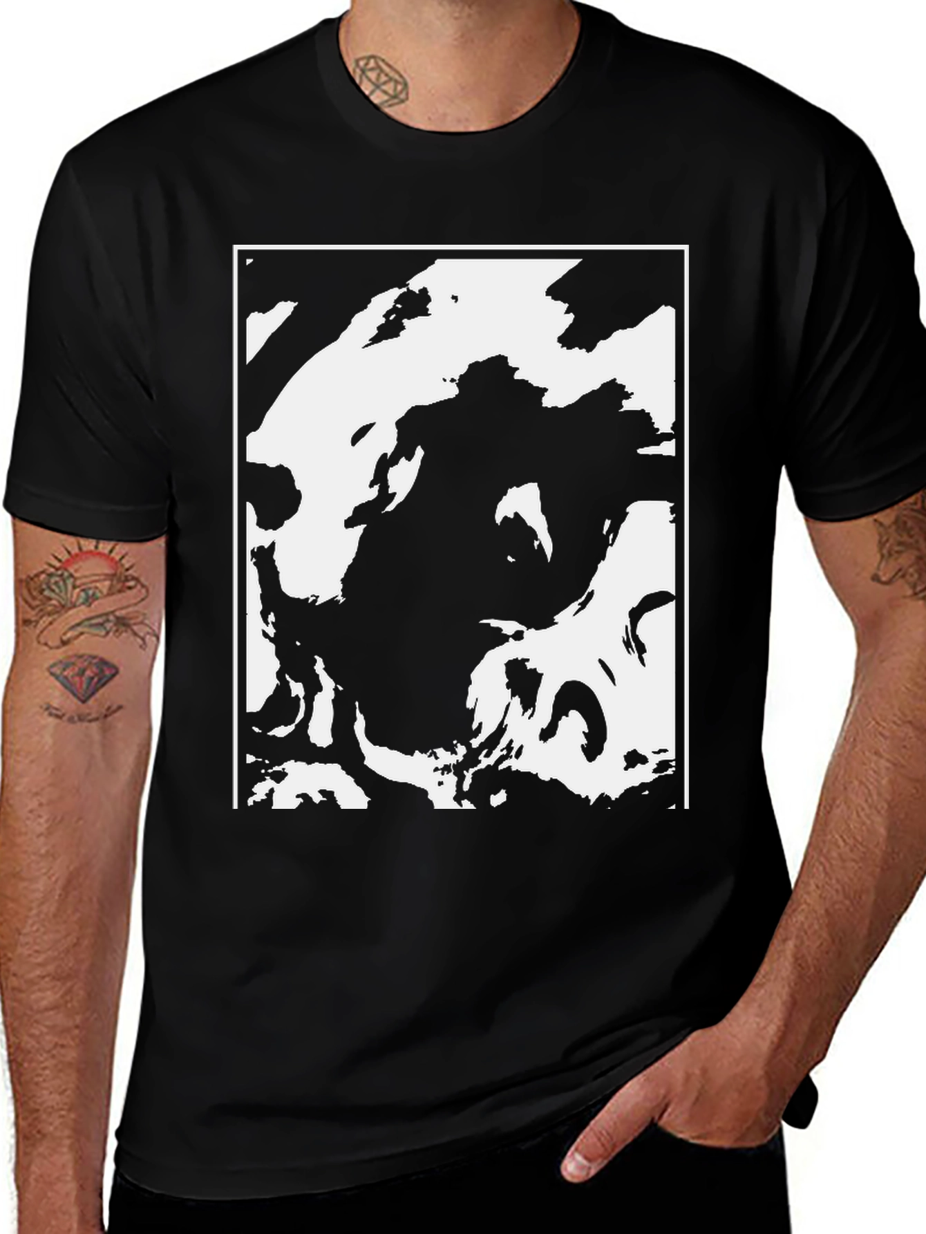Abstract Black & White Graphic Tee