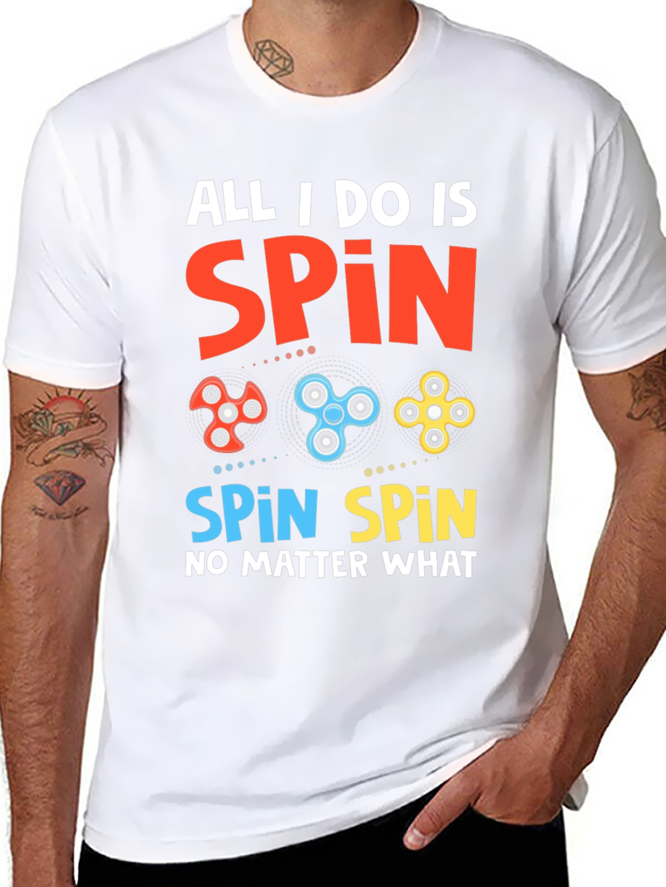 Spin Graphic Tee - Fidget Spinner Design