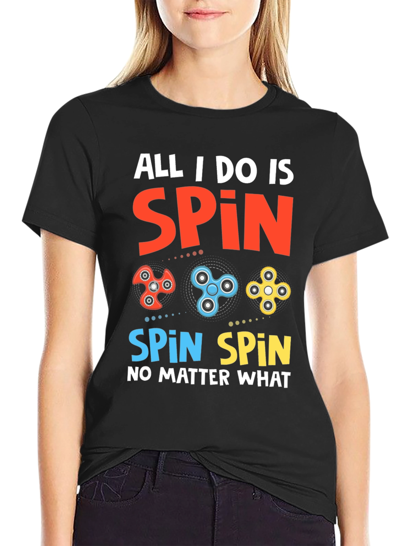 Spin Graphic Tee - Fidget Spinner Design
