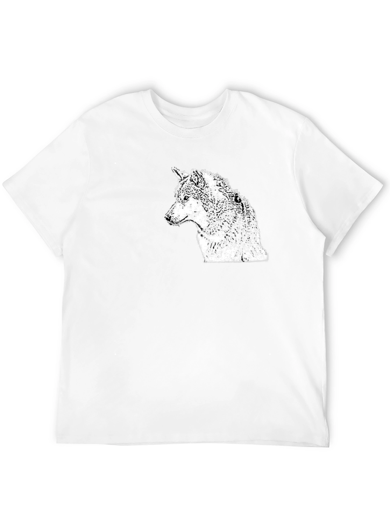 Wolf Graphic Print Crew Neck T-Shirt