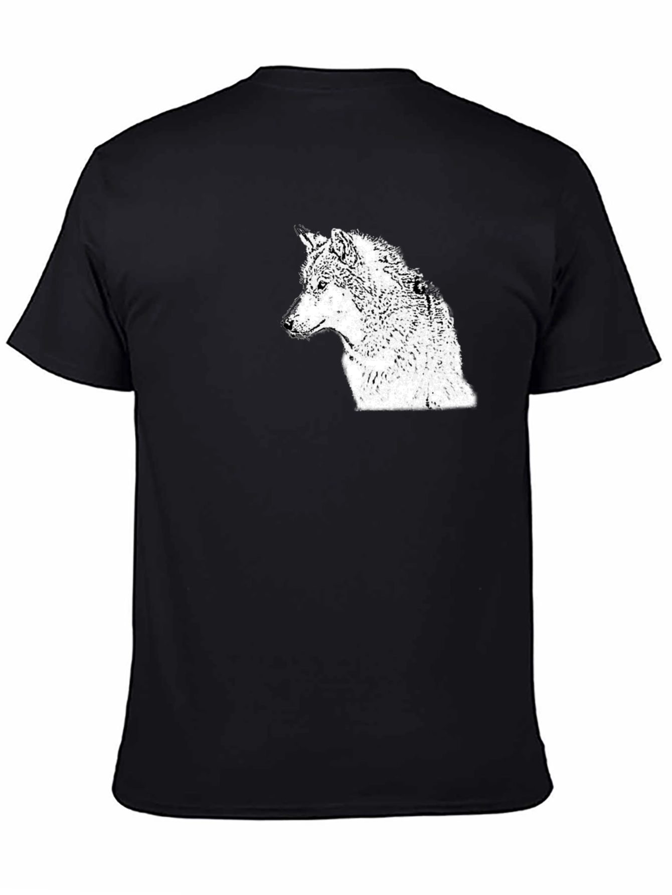 Wolf Graphic Print Crew Neck T-Shirt