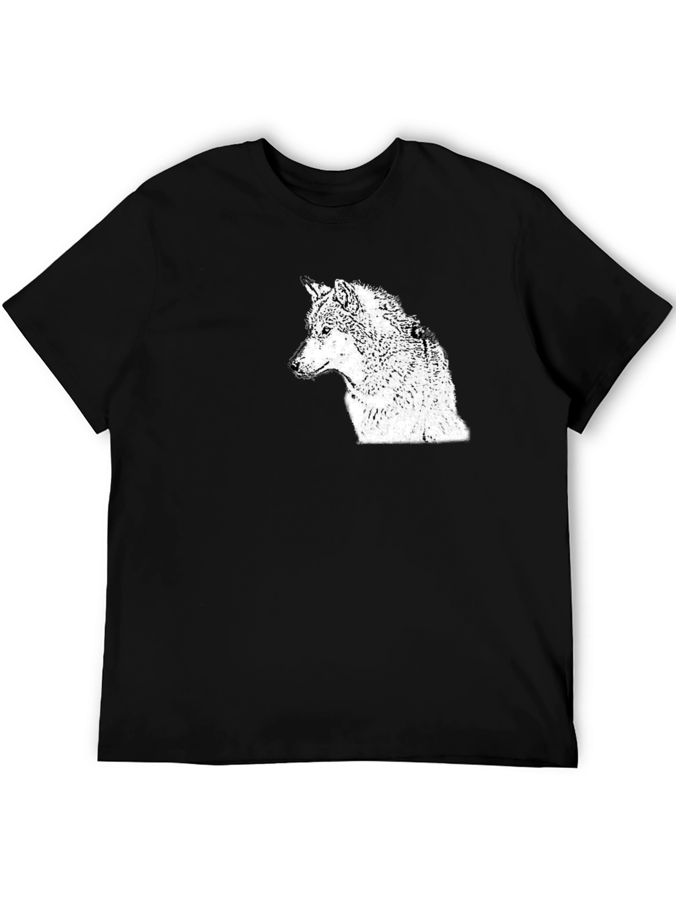 Wolf Graphic Print Crew Neck T-Shirt