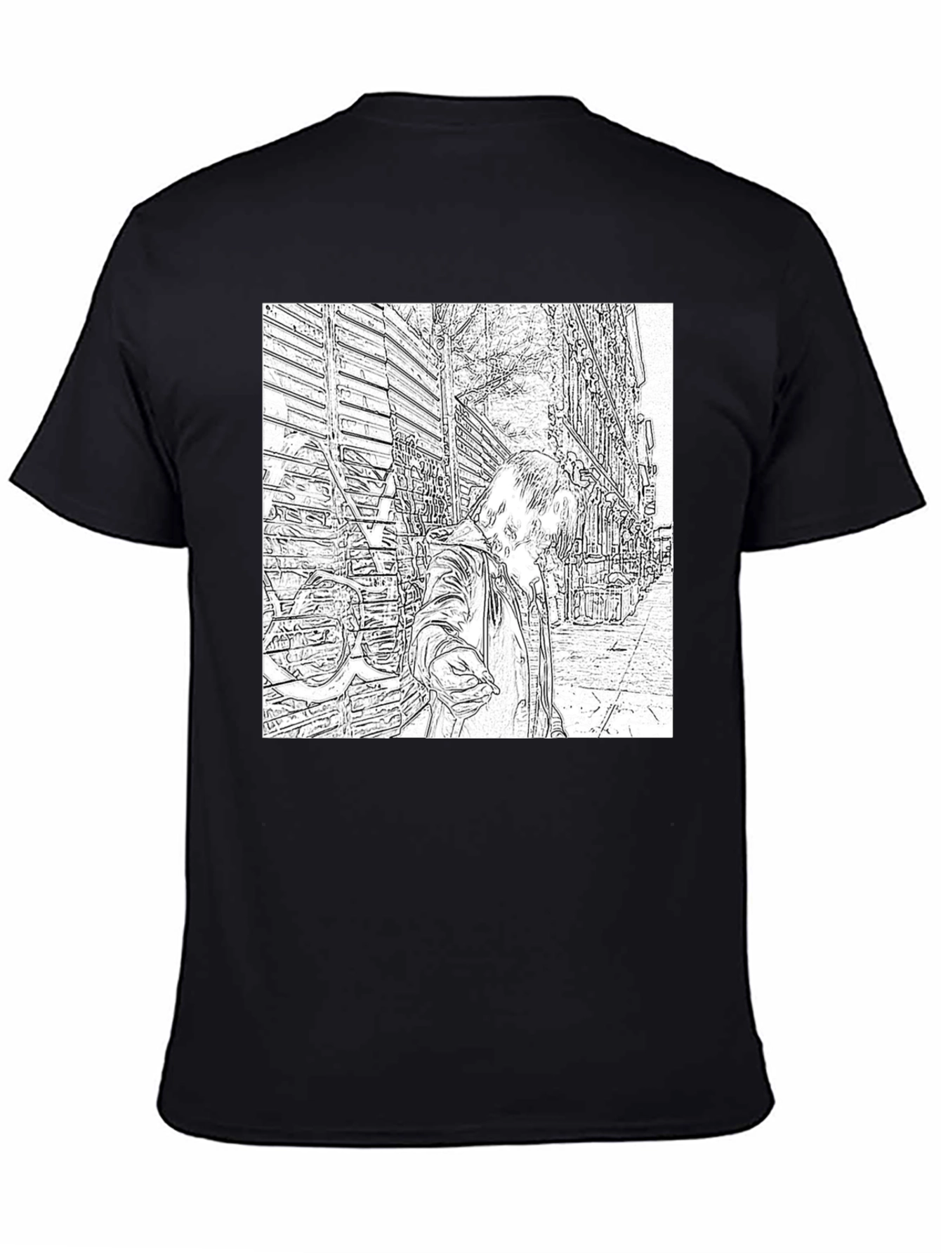 Urban Sketch Graphic Tee - Black