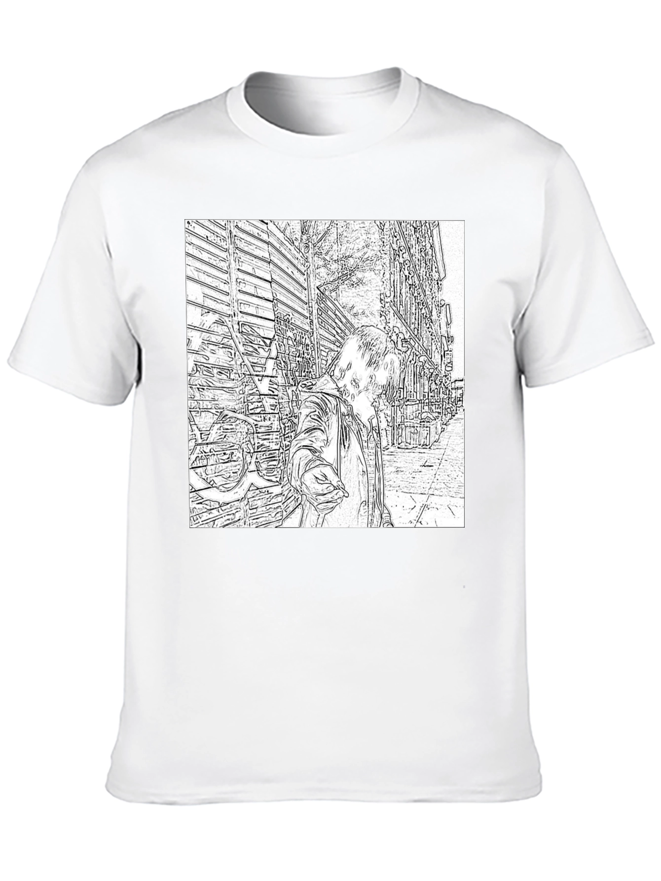 Urban Sketch Graphic Tee - Black