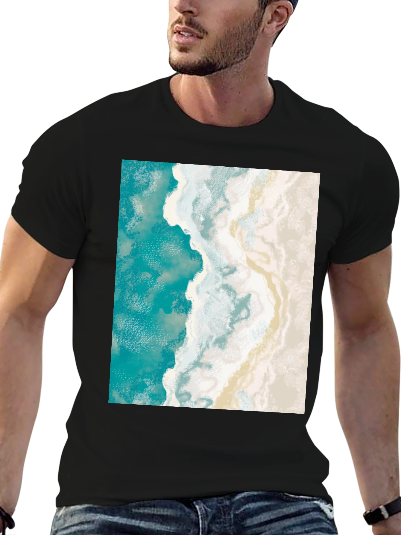 Coastal Dream T-Shirt: Beach Aerial View Print